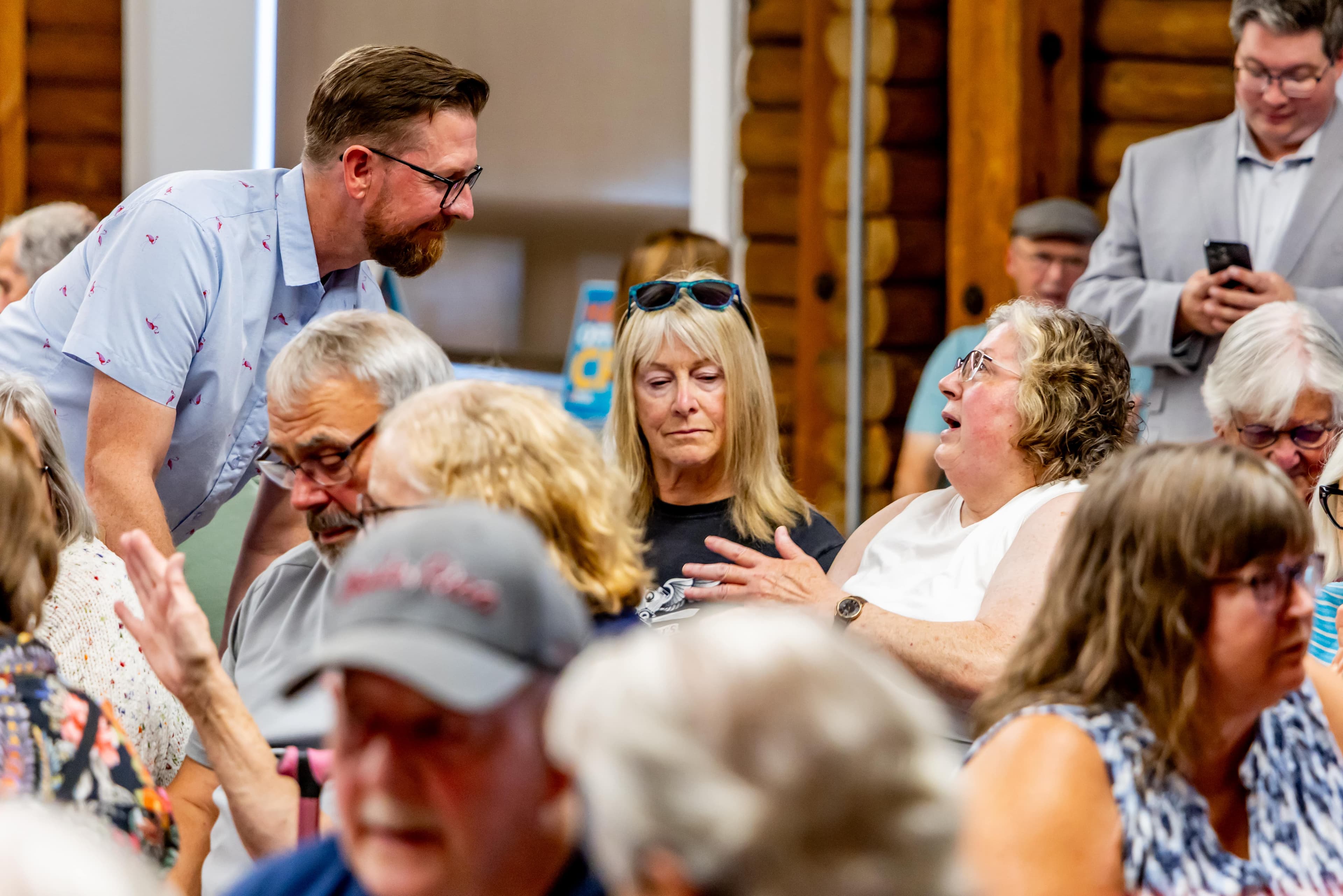 MLA Kasawski speaks to residents at the Better Together Town Hall in Sherwood Park, September 11, 2025